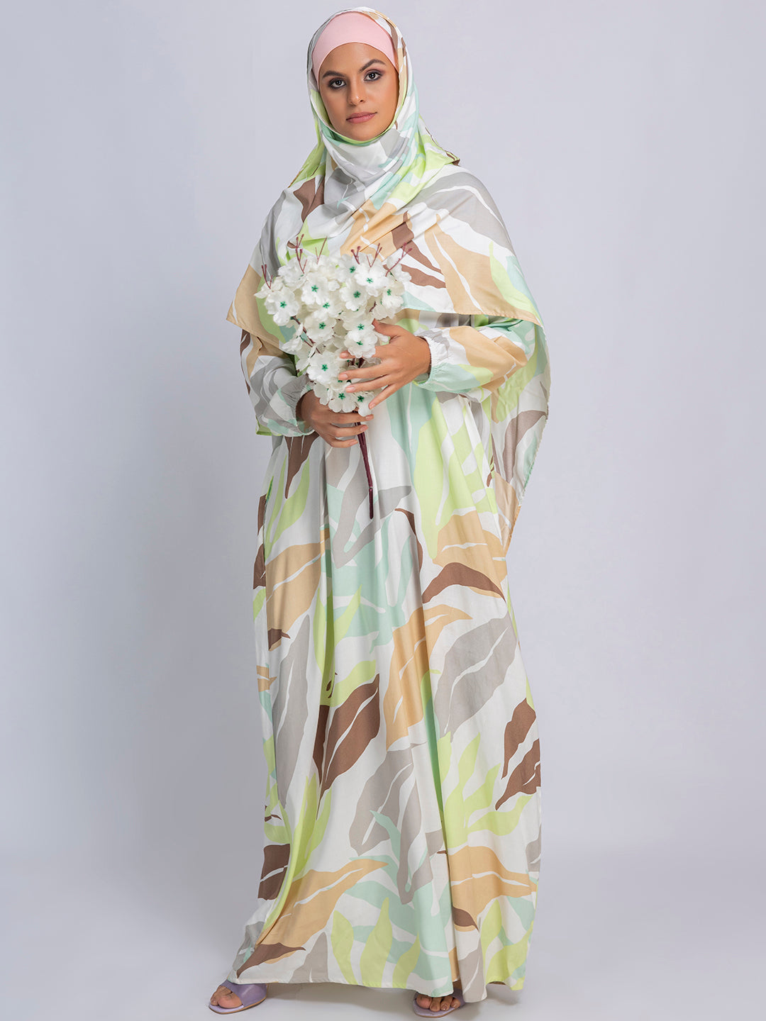 Pastel Leaf Prayer Gown