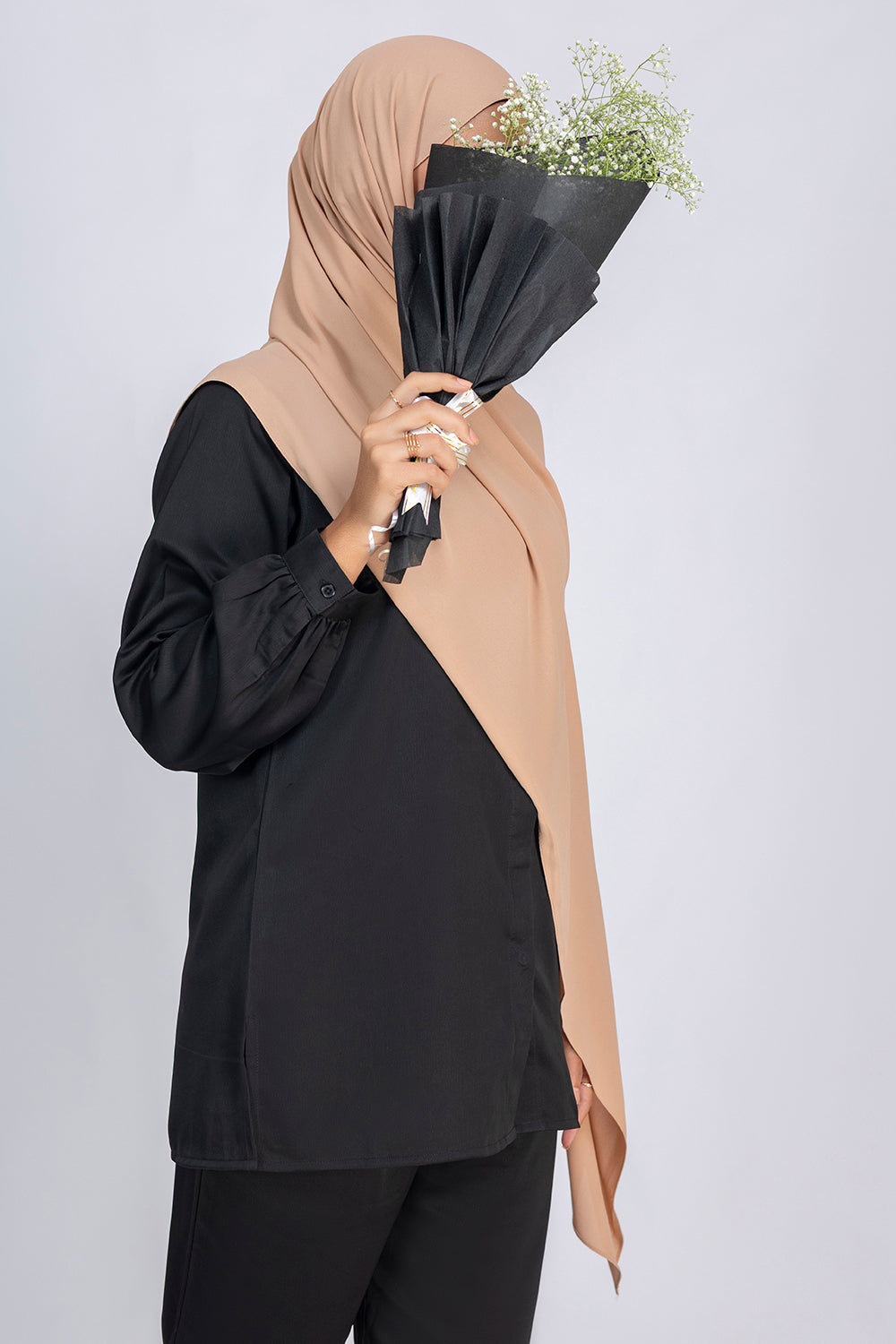 Buy latte  chiffon hijab online in India – Mawdeest
