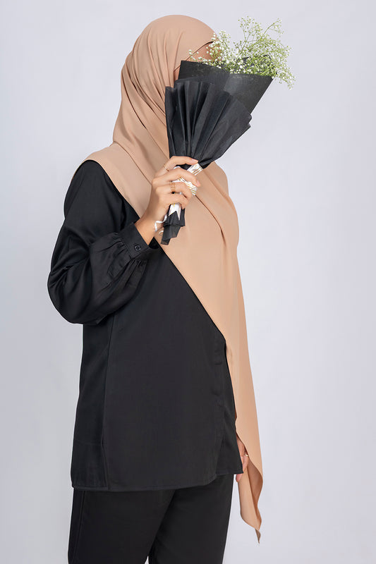 Buy latte  chiffon hijab online in India – Mawdeest
