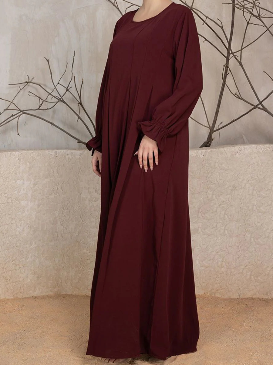 Abaya With Khimar - Maroon