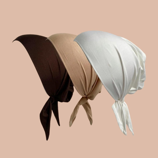 Adjustable Hijab Cap - Pack of Three