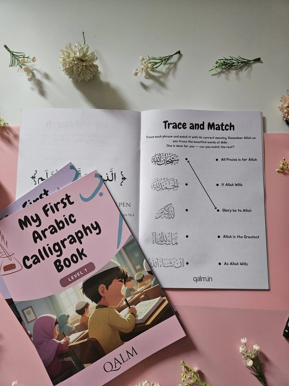 4-in-1 Arabic Calligraphy Kit for Kids | Arabic Alphabet Tracing, Handwriting Workbook & Practice Set - Free Calligraphy Pen