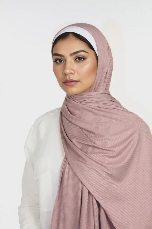 Ribbed Jersey Hijab - Flint - Mawdeest 