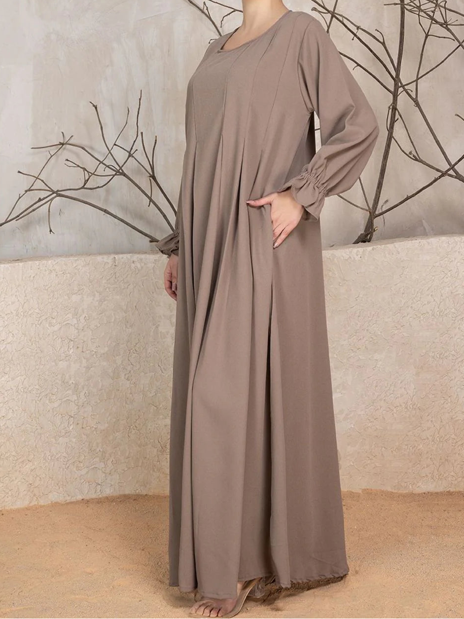 Abaya With Khimar - Brown