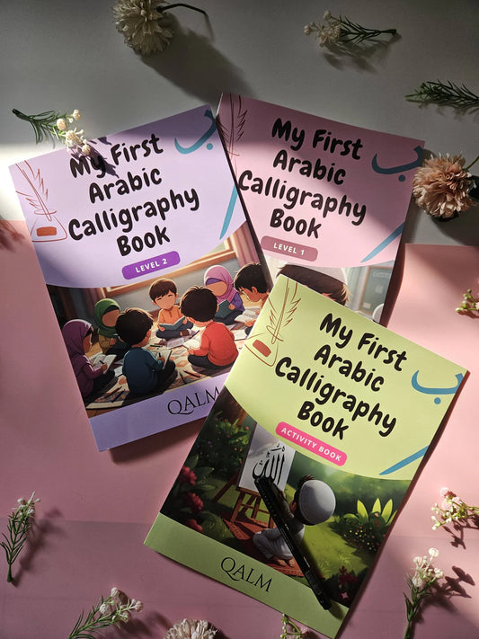 4-in-1 Arabic Calligraphy Kit for Kids | Arabic Alphabet Tracing, Handwriting Workbook & Practice Set - Free Calligraphy Pen