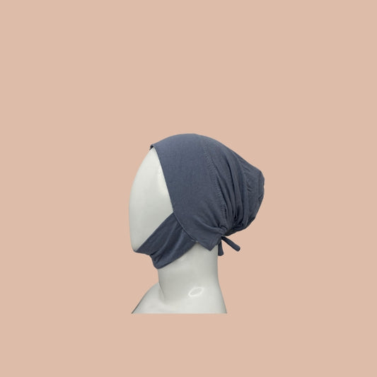 Cover Chin Adjustable Hijab Cap - Bluish Grey