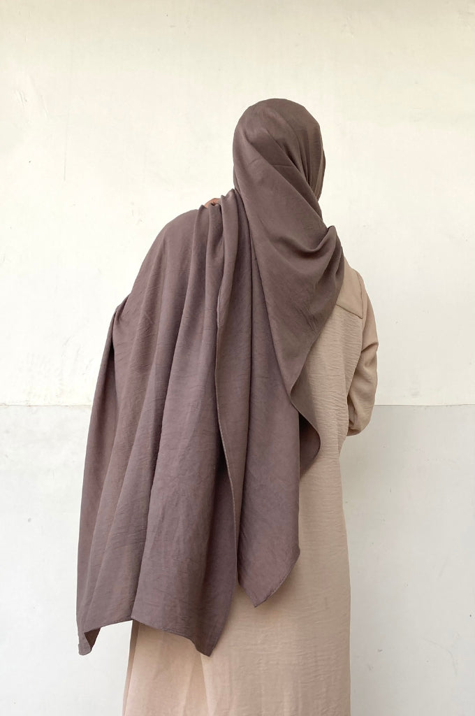 Malaysian Cotton Hijab - Brown - Mawdeest 