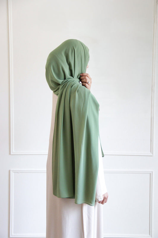 Premium Chiffon Hijab - Sage Green