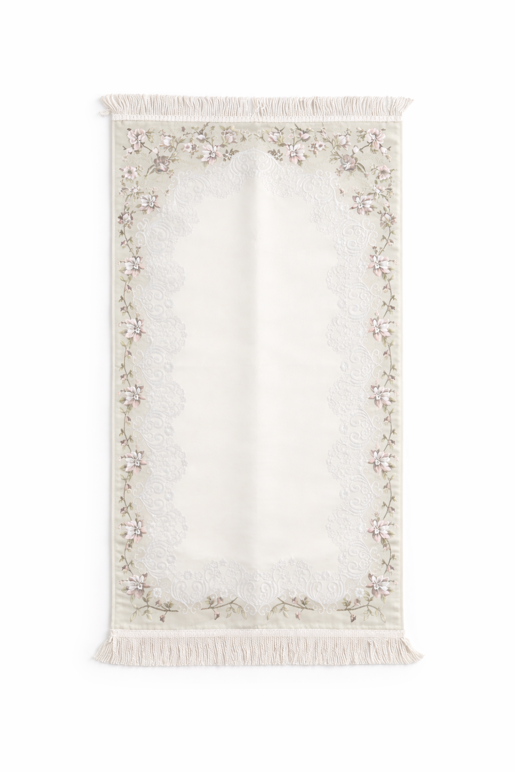 Ivory Bloom Luxe Janamaz (Prayer Mat) - Made in Turkey