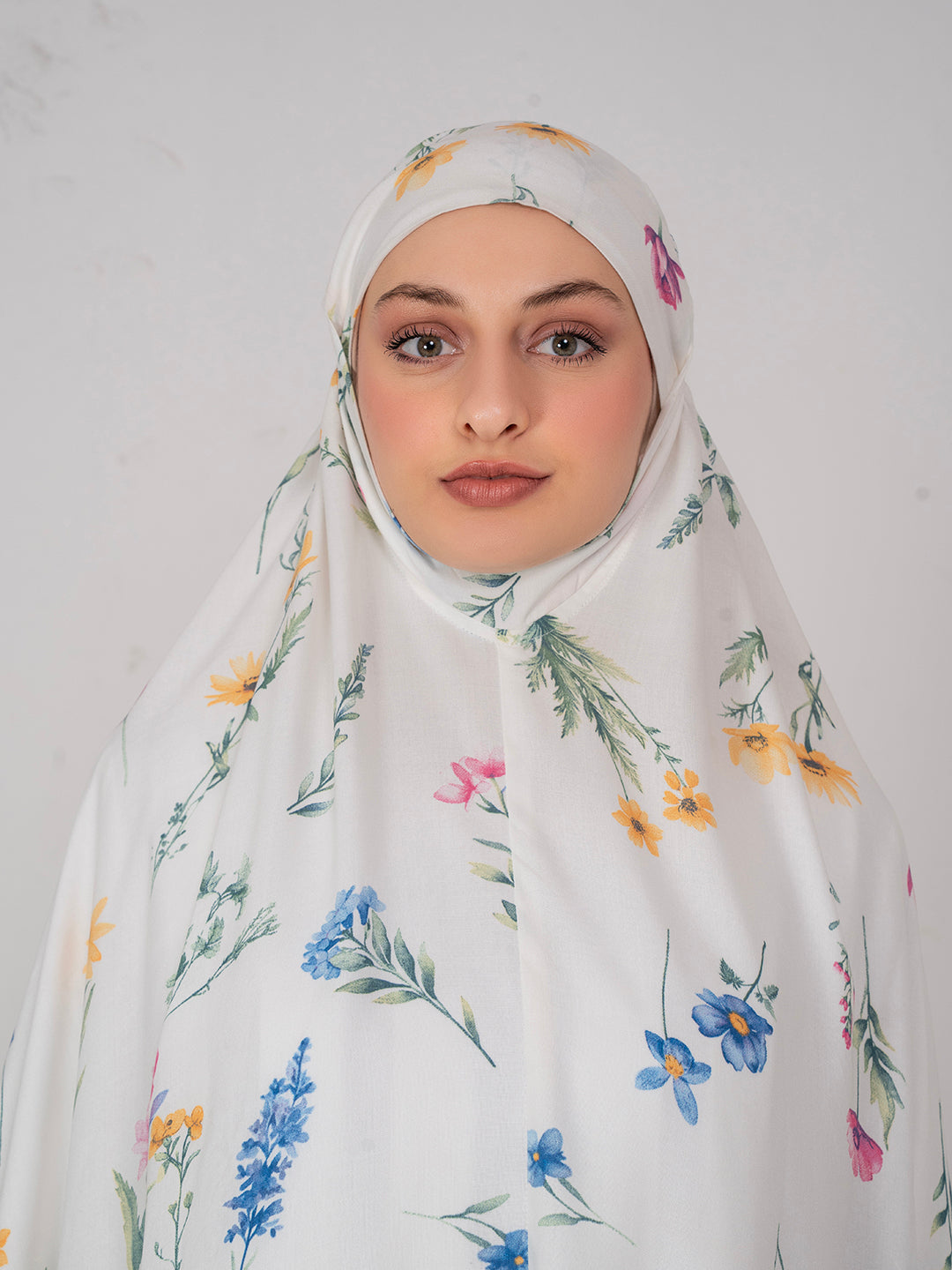 Blue and White Floral Embrace Nemaz Dupatta