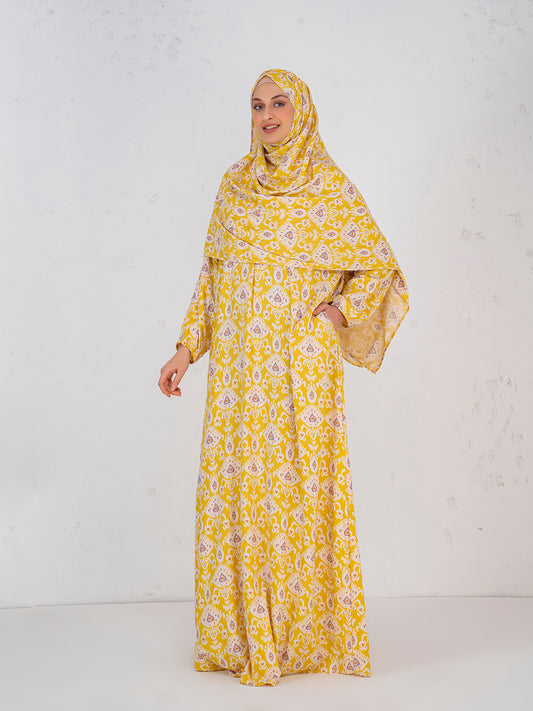 Yellow Whispering Blooms Prayer Gown