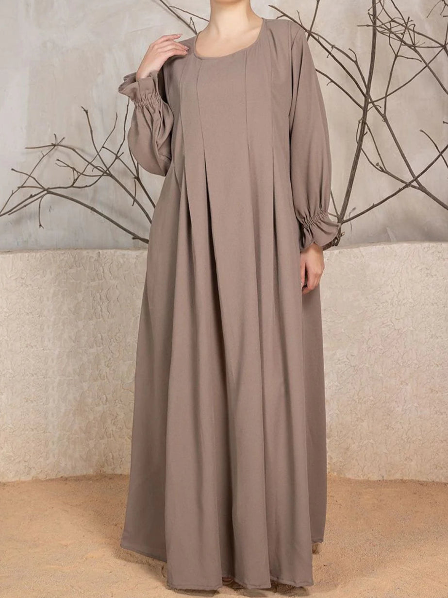 Abaya With Khimar - Brown