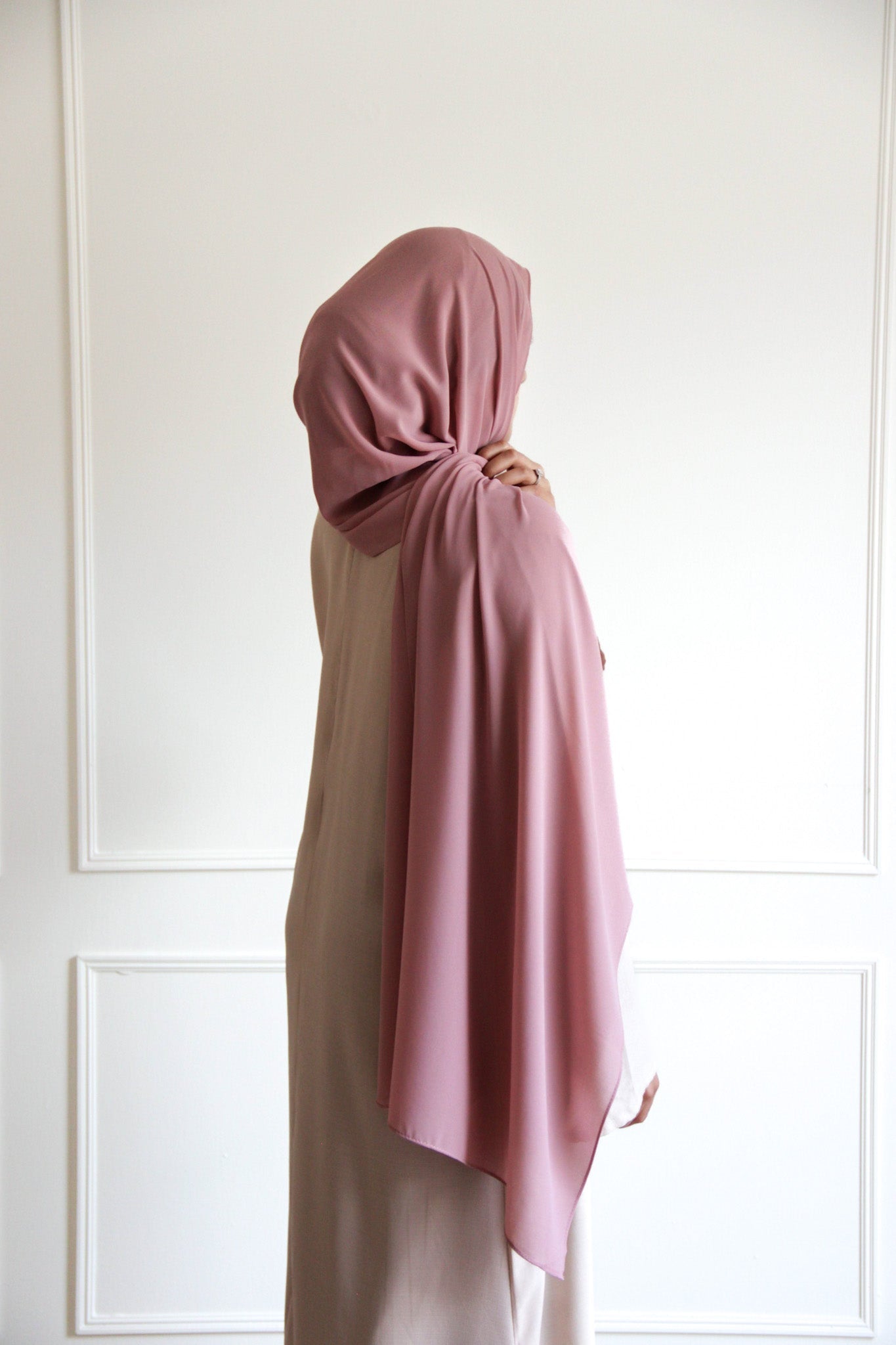 Premium Chiffon Hijab - Coral Pink