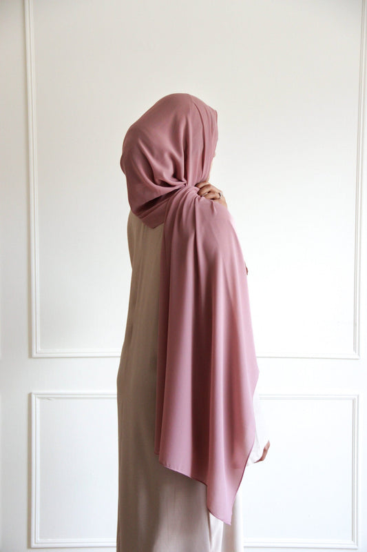 Premium Chiffon Hijab - Coral Pink
