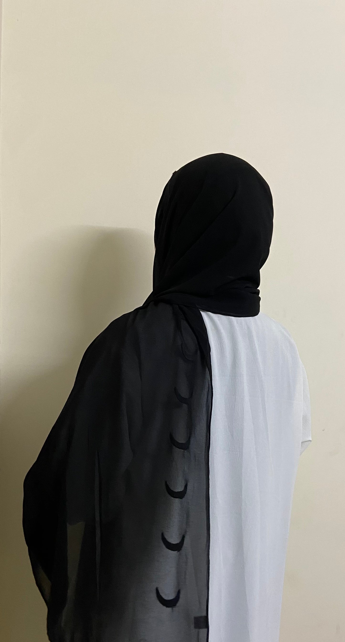 Embroidered Hijab - Black Moonlight