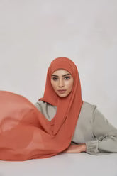Premium chiffon fabric hijab set – soft texture by Mawdeest