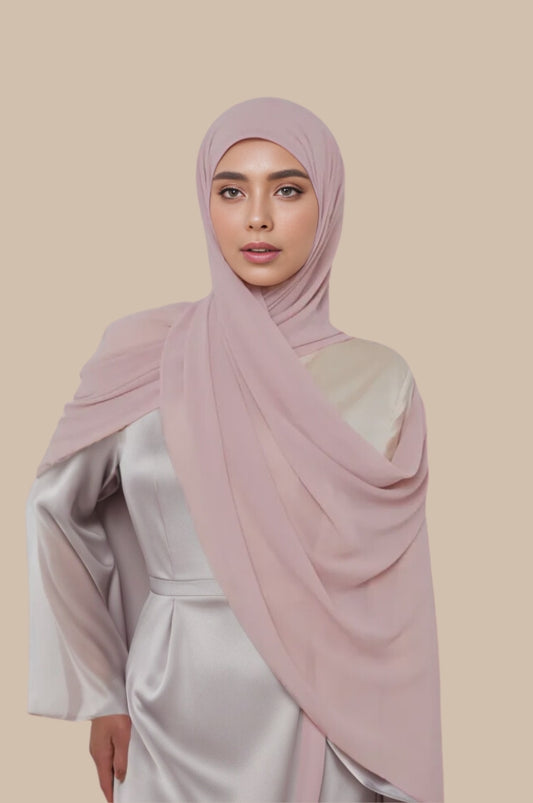 Premium Chiffon Hijab - Blush Pink