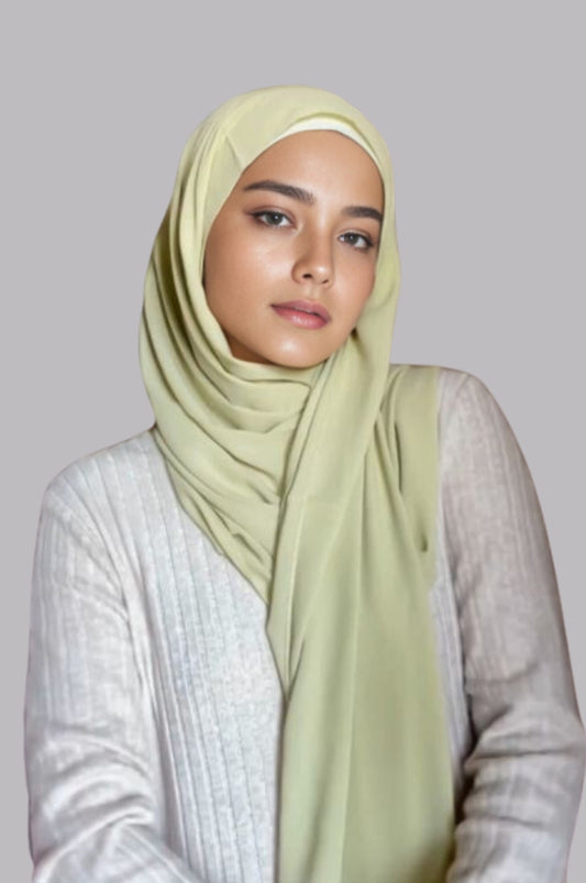 Medina Silk Hijab - Lime