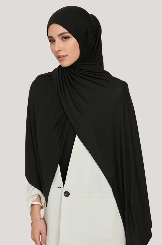 Jersey Hijab - Black