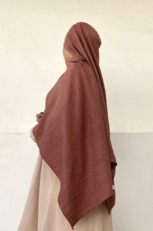 Malaysian Cotton Hijab - Tan Brown - Mawdeest 