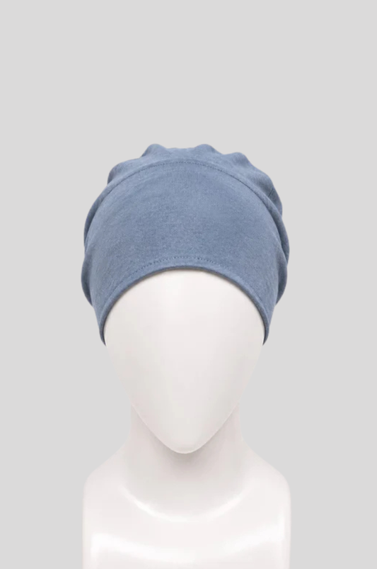 Tie Back Hijab Cap - Bluish grey