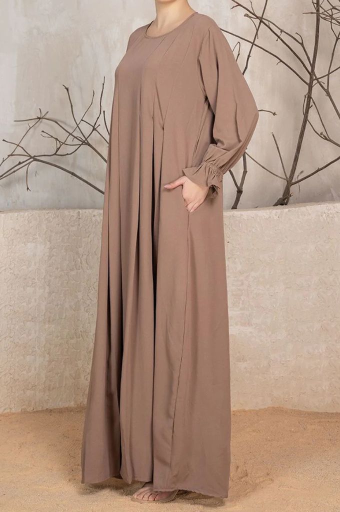 Abaya With Khimar - Camel Brown