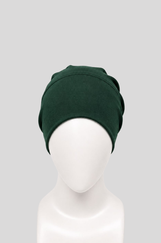 Tie Back Hijab Cap - Bottle green