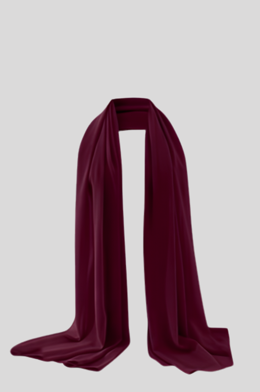 Premium Chiffon Hijab - Deep Burgundy