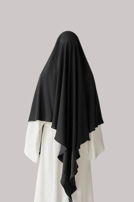 Black Khimar for Muslim women – Modest full-coverage hijab