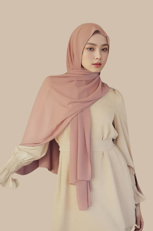 Buy Pale Pink  chiffon hijab online in India – Mawdeest
