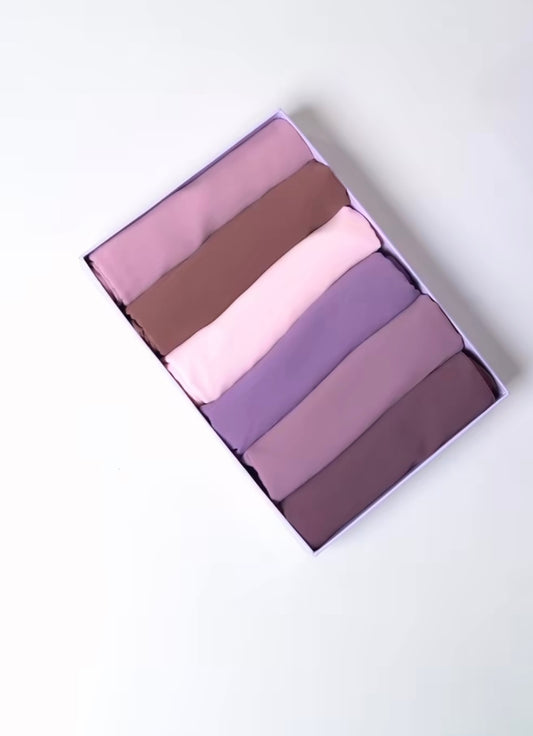 Luxury purple chiffon hijab set for Muslim women – Mawdeest India