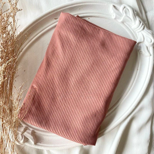 Ribbed Jersey Hijab - Pinkish Peach