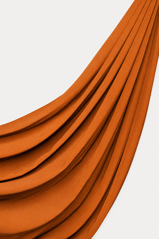 Rust orange chiffon hijab for women by Mawdeest
