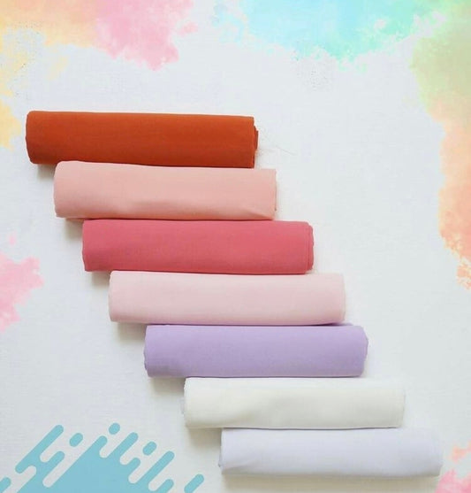 Premium light shades chiffon fabric hijab set – soft texture by Mawdeest