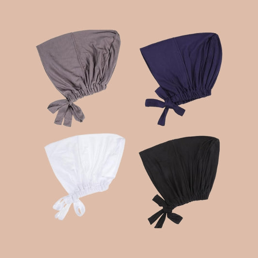 Adjustable Hijab Cap - Pack of Four
