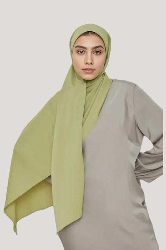 Medina Silk Hijab - Army Green