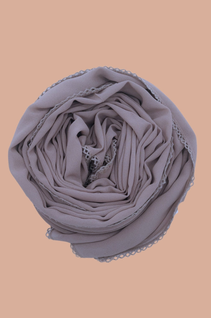 Basic Crochet Chiffon Hijab - Lavender