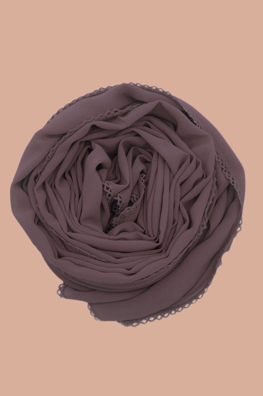 Basic Crochet Chiffon Hijab - Lilac