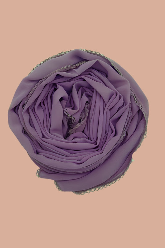 Basic Crochet Chiffon Hijab - Rusty Purple