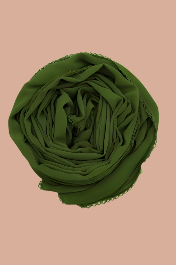 Basic Crochet Chiffon Hijab - Green