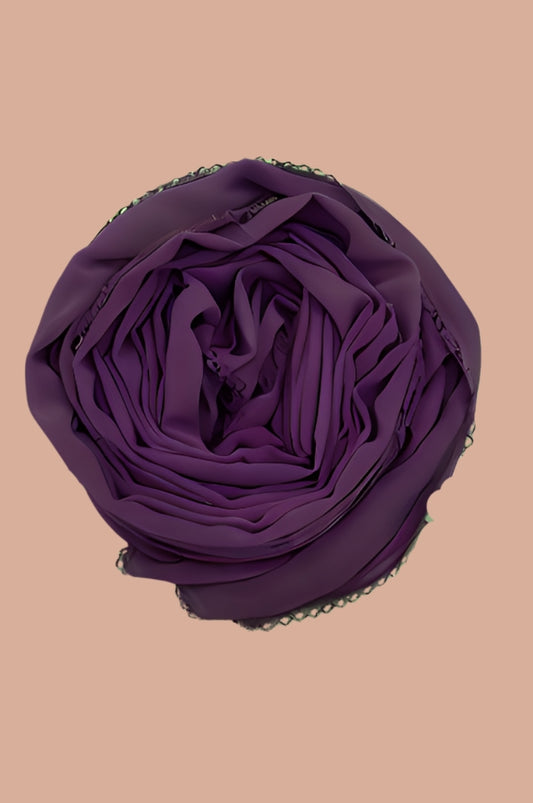 Basic Crochet Chiffon Hijab - Purple