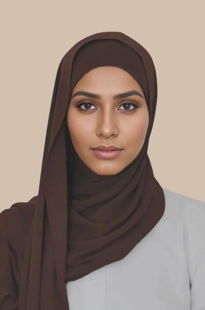 Matching Hijab & Undercap Set - Coffee Brown