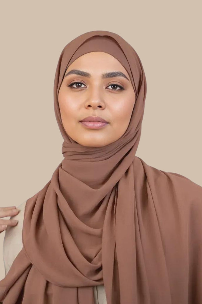 Matching Hijab & Undercap Set - Rusty Brown