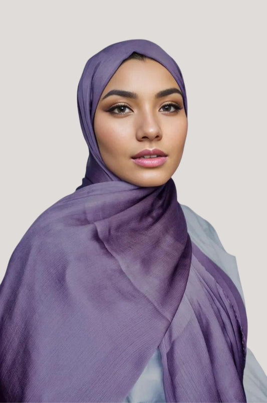 Crinkle Silk - Satin Hijab - Lavender
