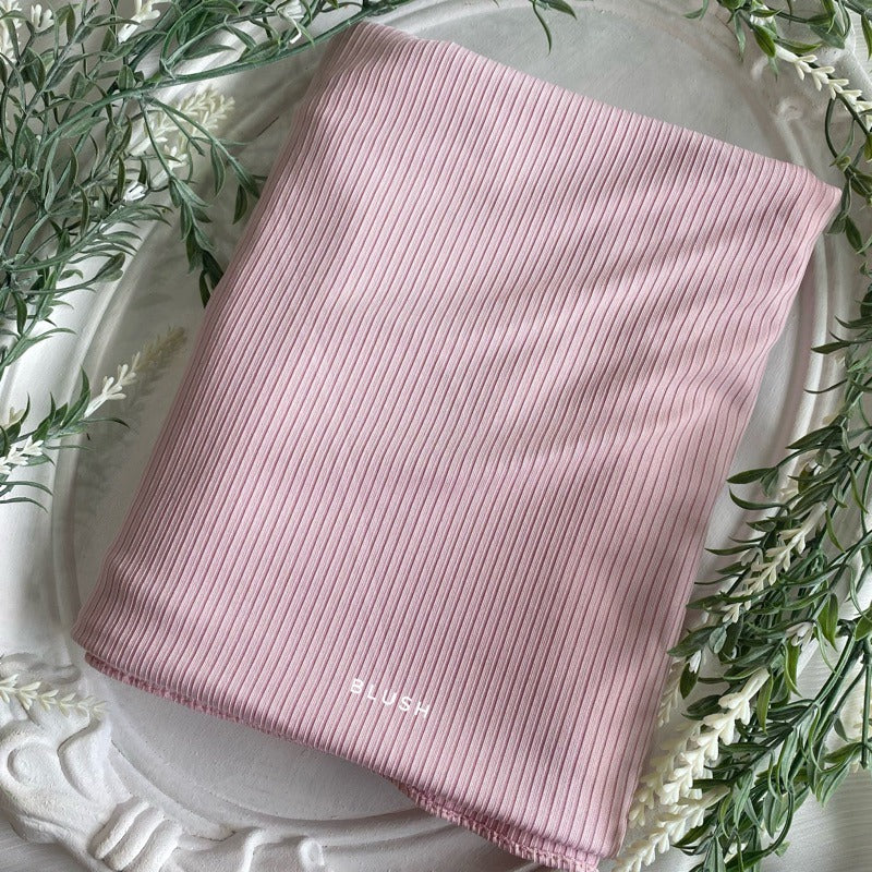 Ribbed Jersey Hijab - Blush - Mawdeest 
