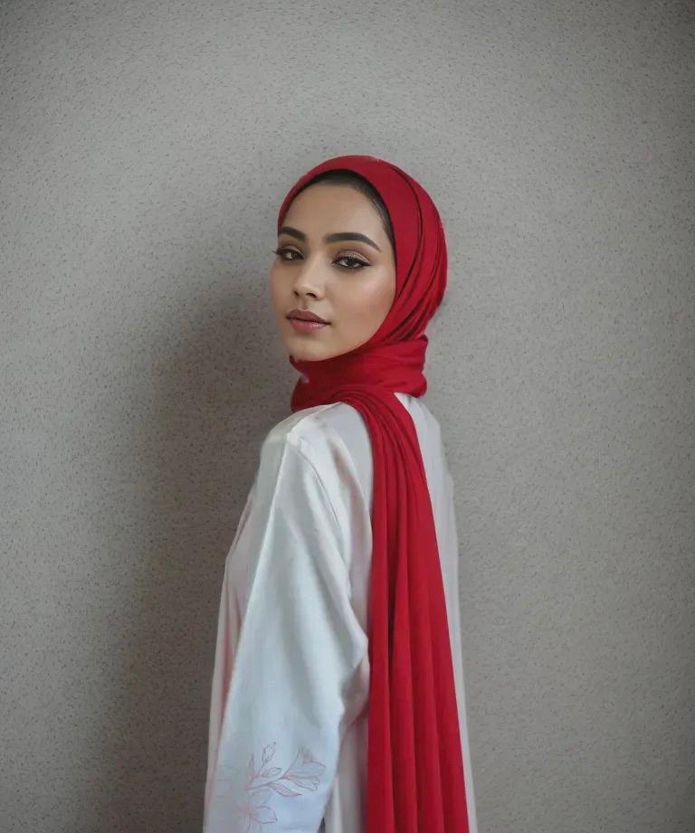 Medina Silk Hijab - Cherry Red