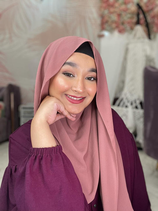 Premium Chiffon Hijab - Rose Pink - Mawdeest 