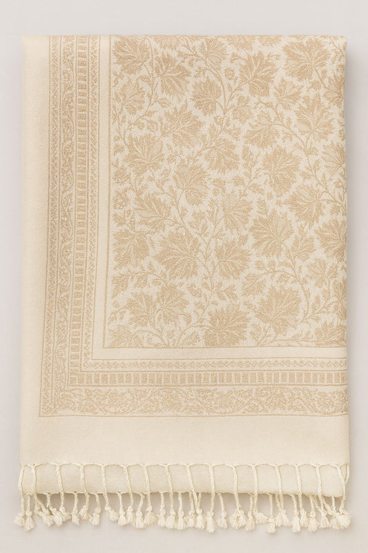 Ivory Bloom Pashmina