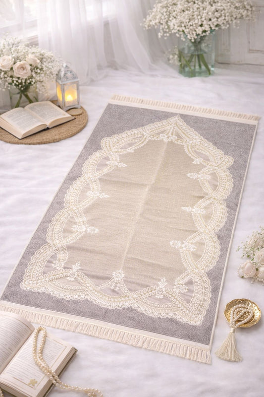 Mauve Floral Janamaz (Prayer Mat) - Made in Turkey