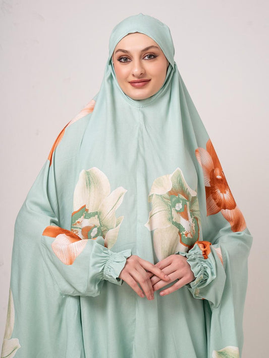 Blue Floral Embrace Nemaz Dupatta